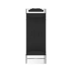 Just Mobile Shutter Grip 2 Smartphone-Kameragriff mit Bluetooth-Auslöser, in Silber und Schwarz abgebildet.