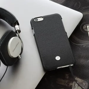 Just Mobile Quattro Back protective leather case for iPhone 6s Plus with rear camera cutout.