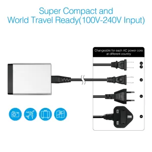 Just Mobile aluCharge kompaktes USB-Ladegerät mit vier austauschbaren Steckeraufsätzen und reisetauglichem Design