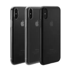 Just Mobile TENC iPhone X/XS-deksler vist bakfra med utskjæringer for bakkamera og slank profil