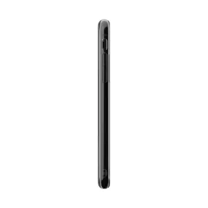 Just Mobile TENC slankt beskyttelsesdeksel til iPhone X/XS vist fra siden med avrundede kanter og utsparinger for knapper