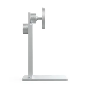 Just Mobile aluDisc Pro magnetischer Smartphone-Ständer aus silbernem Aluminium mit verstellbarem Arm und runder Montageplatte