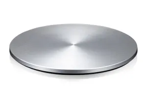 Just Mobile aluDisc Drehteller für Bildschirme, rotierende Plattform aus gebürstetem Aluminium mit flachem Design