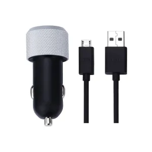 Just Mobile JM Highway Max Autoladegerät mit zwei USB-Anschlüssen und mitgeliefertem Micro-USB-Kabel