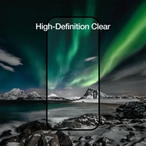 Just Mobile Xkin skærmbeskytter til iPhone 15 Pro Max, knivskarp og klar skærmgrafik