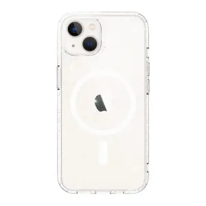 Just Mobile TENC transparente iPhone-14-Hülle mit MagSafe-Ring, erhöhten Kanten und Kameraaussparung