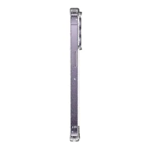 Just Mobile TENC MagSafe case for iPhone 14 Pro with clear glitter finish and side button cover