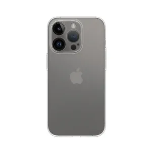 Just Mobile TENC slim fit iPhone 14 Pro-skal i Frost, med ett transparent MagSafe-kompatibelt skal och upphöjd kamerakant