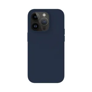 Just Mobile TENC Silicone Case med MagSafe för iPhone 14 Pro i marinblått, visat från baksidan