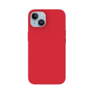 Just Mobile TENC Silikonhülle für iPhone 14 in Koralle, mit MagSafe-kompatibler Rückseite und Kameraausschnitt