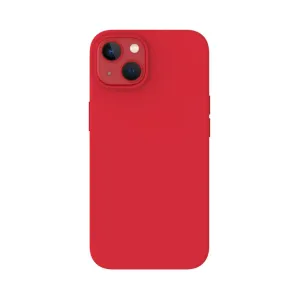 Just Mobile TENC Silikonhülle für iPhone 14 in Koralle, mit erhöhter Kameraaussparung und Abdeckungen für die Seitentasten