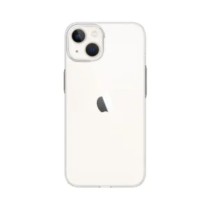 Just Mobile TENC Slim Fit transparente iPhone 14-Hülle mit schlankem, transparentem Design und erhöhtem Kamerarand