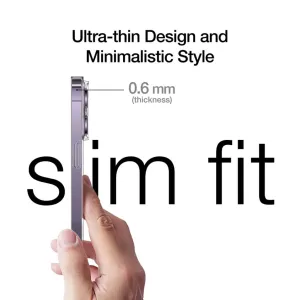 Just Mobile TENC Slim pour iPhone 14 Pro Max vu de profil, avec un ajustement fin de 0,6 mm et une compatibilité MagSafe