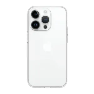 Just Mobile tENC Slim Fit Case till iPhone 14 Pro Max, transparent, tunt skyddsfodral med utskärningar för kamera och knappar
