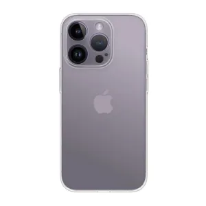 Just Mobile TENC Slim Fit Case för iPhone 14 Pro Max, transparent tunt skyddsskal med kameraskydd