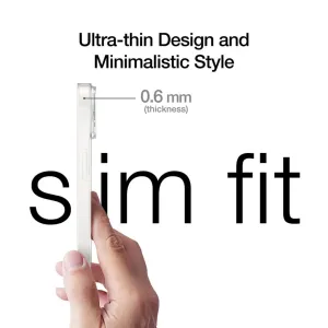 Just Mobile transparent iPhone-skal, ultratunt 0,6 mm med slimmad passform visat i sidovy