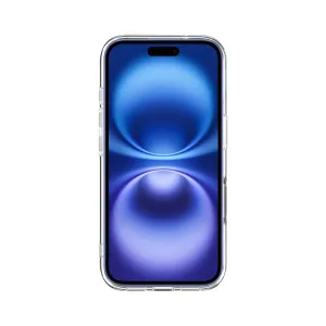 Just Mobile TENC Air transparente Schutzhülle für das iPhone 16 mit erhöhten Kanten und Abdeckungen für die Seitentasten