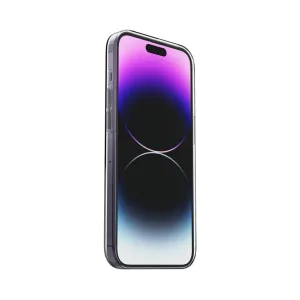 Coque transparente fine Just Mobile pour iPhone avec protection TENC, montrant les boutons latéraux et la découpe de l’appareil photo