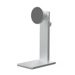 Just Mobile aluDisc Pro MagSafe iPhone-Ständer in Silber, mit verstellbarer Höhe und runder magnetischer Halterung