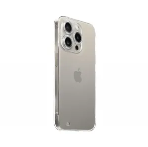 JustMobile TENC passgenaue, schlanke, transparente iPhone-15-Pro-Hülle mit Kameraausschnitt und transparentem Schutzdesign