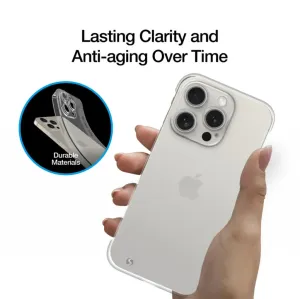 Just Mobile TENC Slim Fit transparente iPhone-15-Pro-Max-Hülle mit matter Oberfläche und erhöhtem Kameraschutz