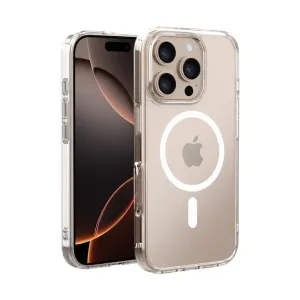 Just Mobile TENC Air transparente Schutzhülle für iPhone 16 Pro mit erhöhtem Kameraausschnitt und MagSafe-Ring