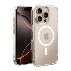 Just Mobile TENC Air transparente Schutzhülle für iPhone 16 Pro Max mit erhöhten Rändern und Ring im MagSafe-Stil