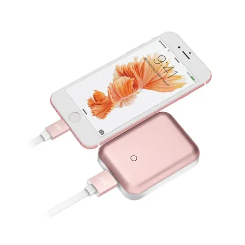 Just Mobile AluCable Flat roosakuldne Lightning-kaabel, mis ühendab iPhone’i sobiva lisaseadmega