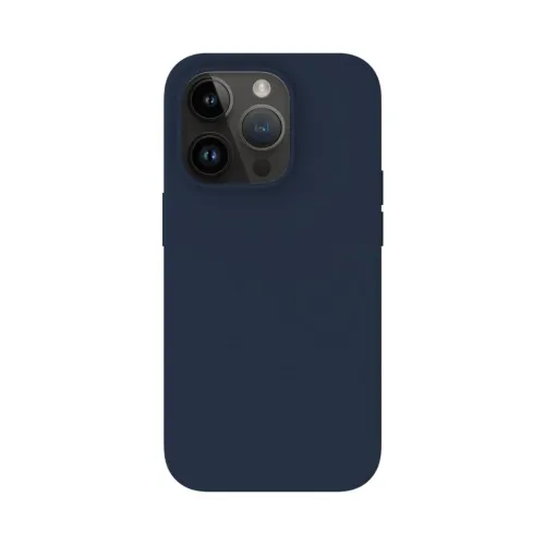 Just Mobile TENC Silicone Case med MagSafe för iPhone 14 Pro i marinblått, visat från baksidan