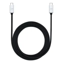 2 m Just Mobile AluCable USB-C til USB-C-kabel til hurtig opladning og dataoverførsel med elegant aluminiumsfinish.